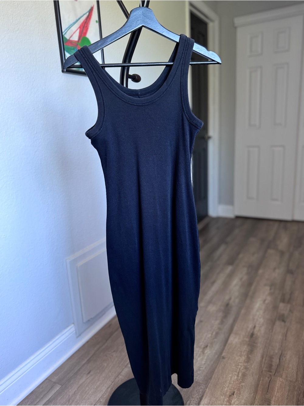 Everlane Black Ribbed Maxi Tank Dress